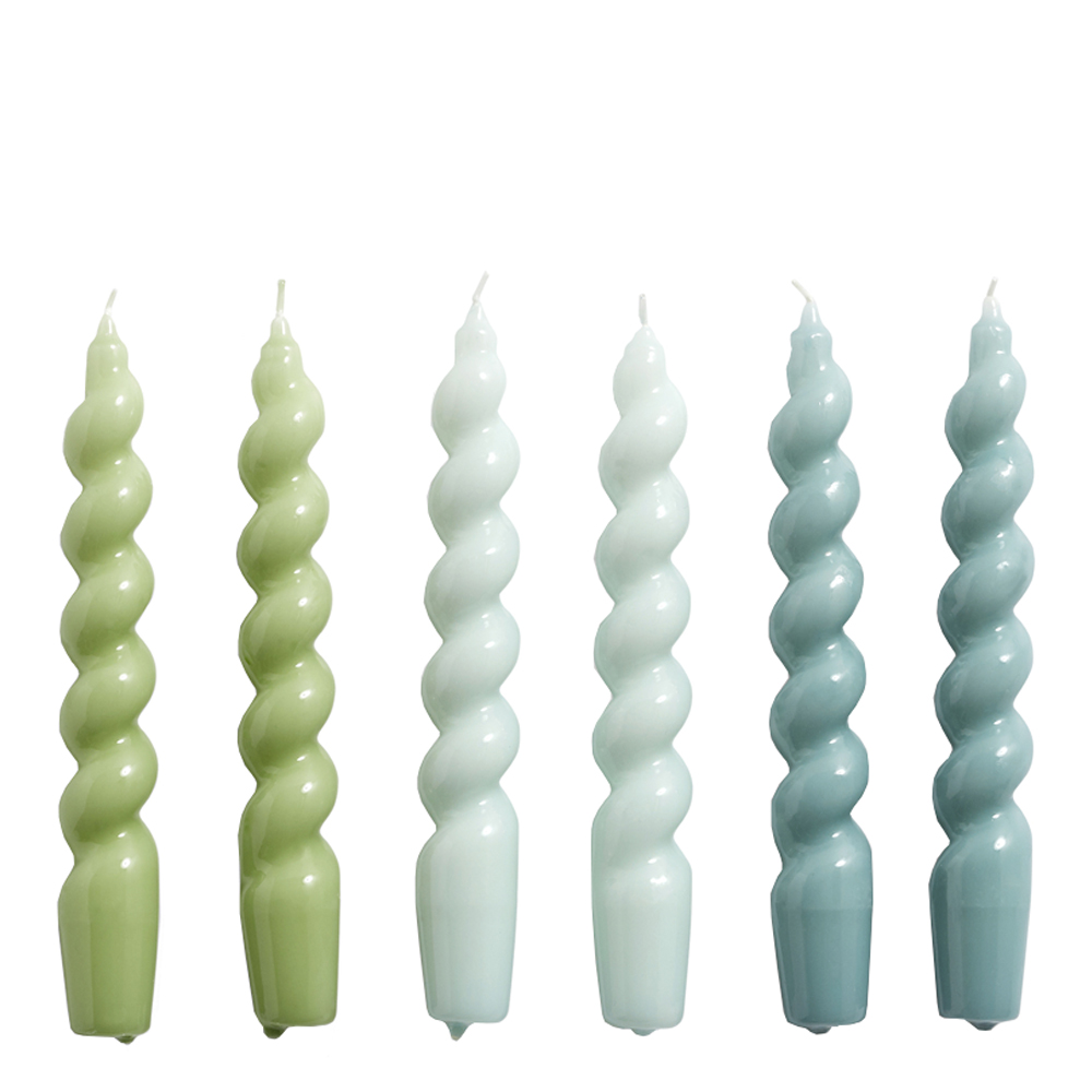 Hay - Spiralljus 19 cm 6-pack Green, Arctic blue, Teal