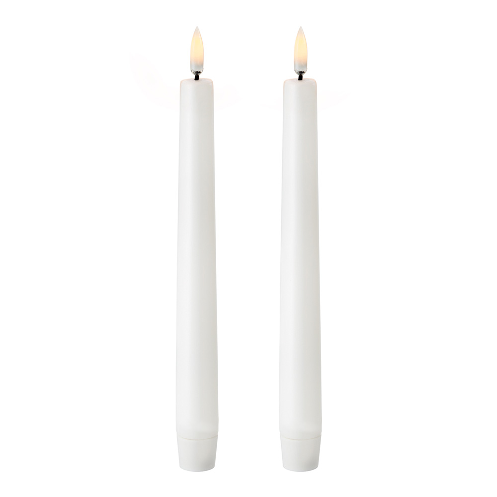 PIFFANY COPENHAGEN - LED kronelys 20,5x2,3 cm 2 stk hvit