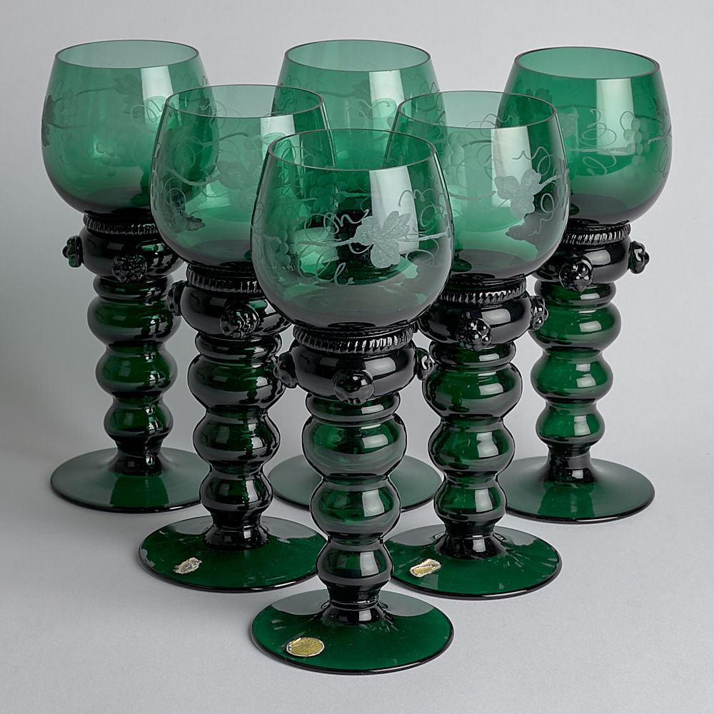 Vintage – SÅLD Remmare Glas Tyskland 6 st