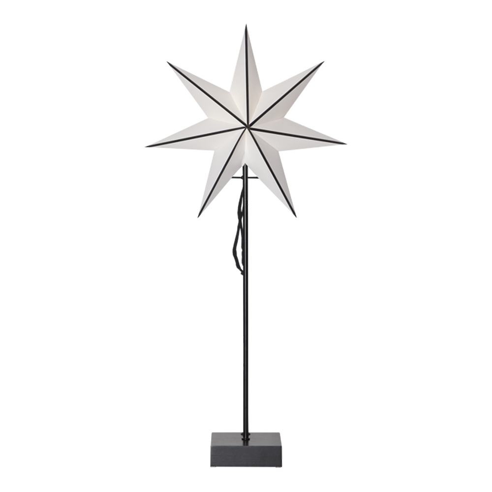 Star Trading - Astro Stjärna på fot 74 cm Vit/Svart