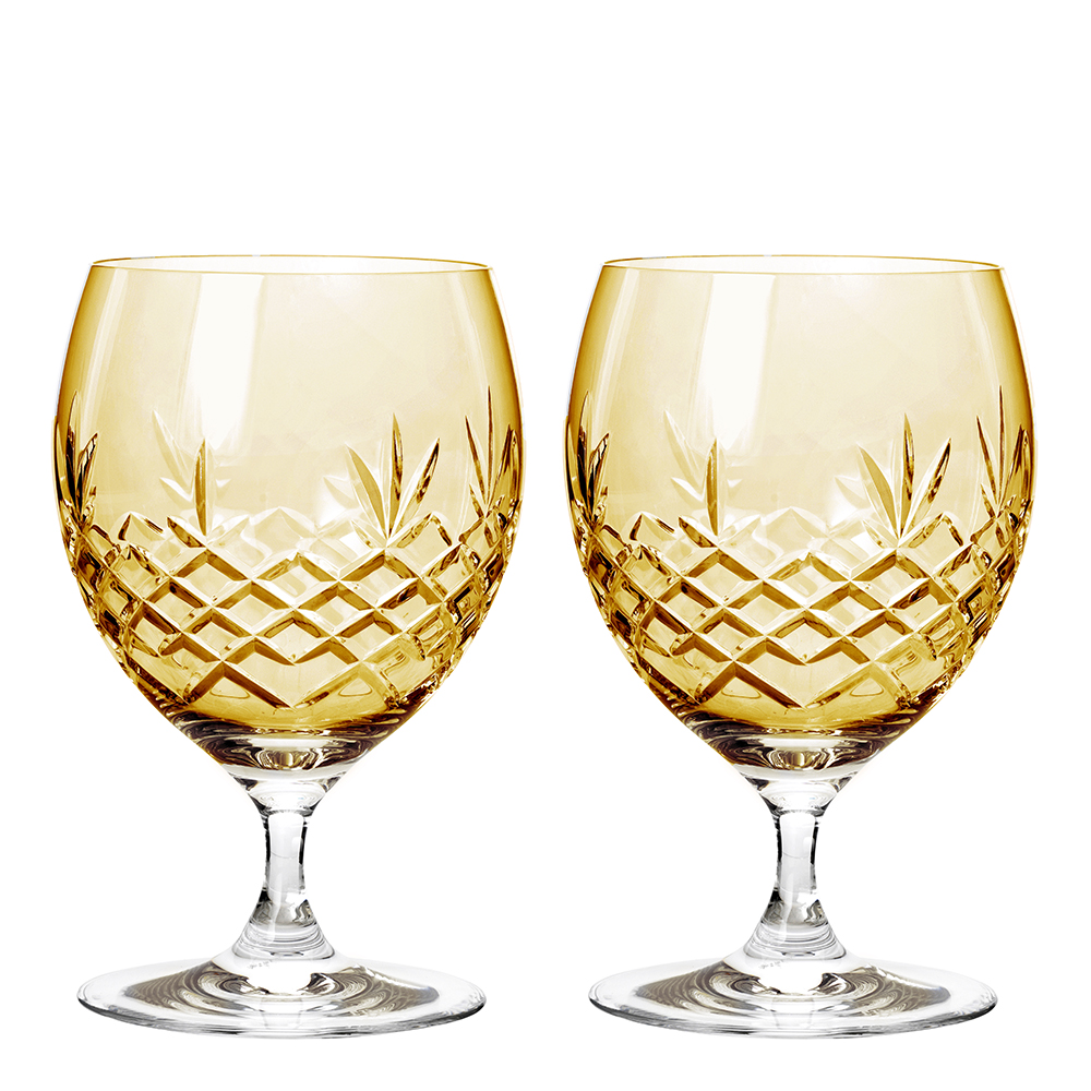 Frederik Bagger - Crispy Eightball Glas på fot 55 cl 2-pack Gul