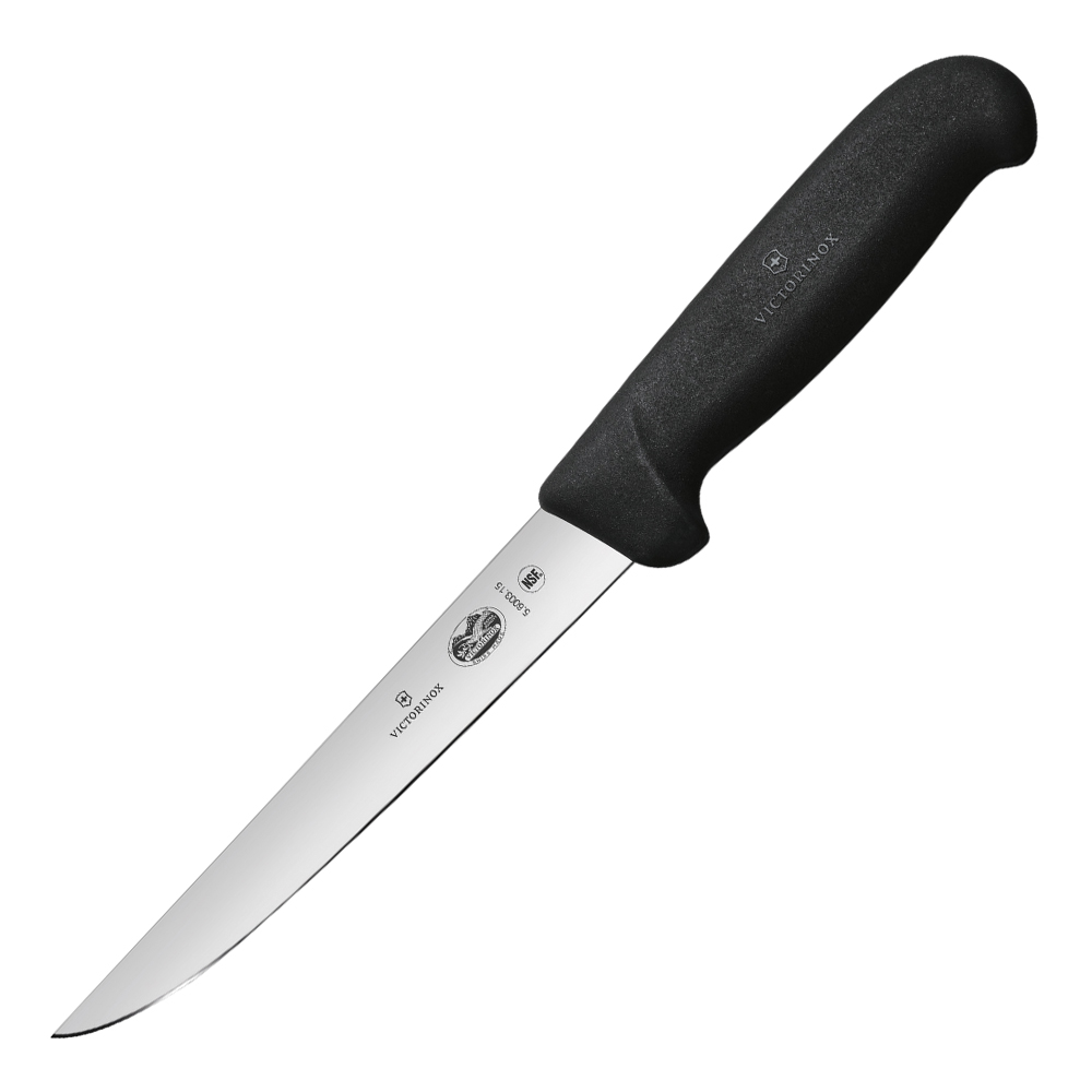 Läs mer om Victorinox - Fibrox Urbeningskniv med rakt blad 15 cm Svart