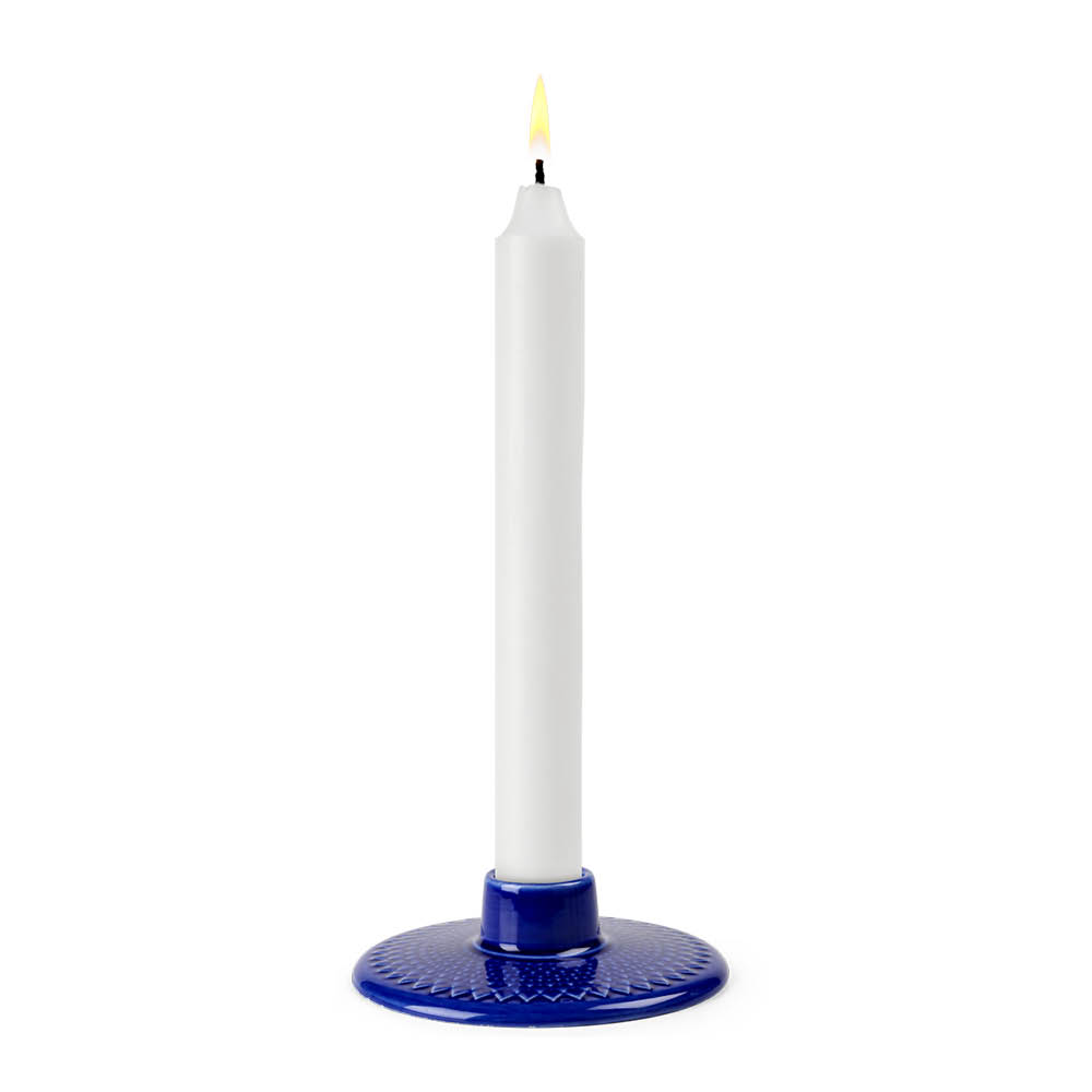 Läs mer om Lyngby Porcelain - Rhombe Color Ljusstake 3 cm Mörkblå