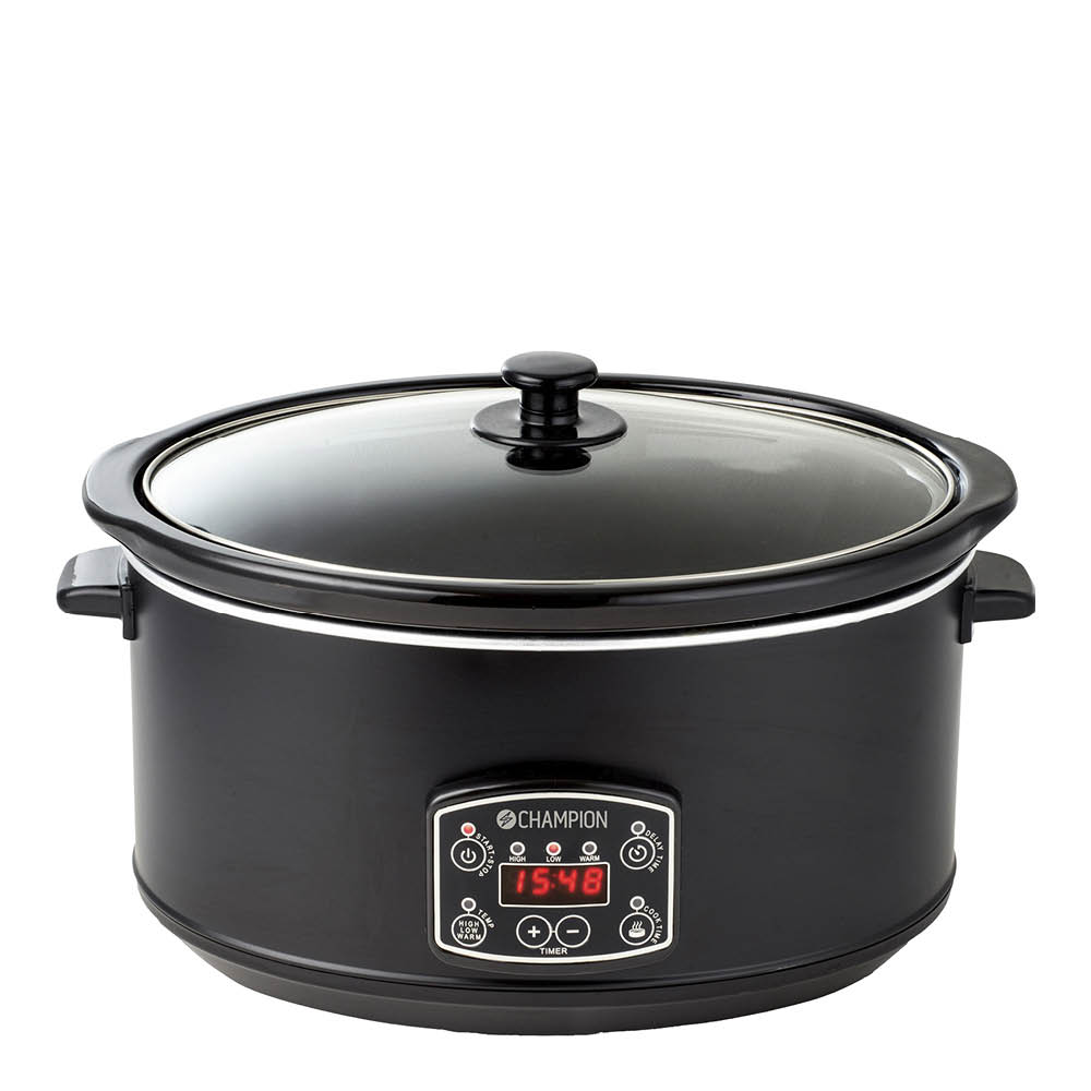 Champion - Slowcooker 6,5L Matt Svart