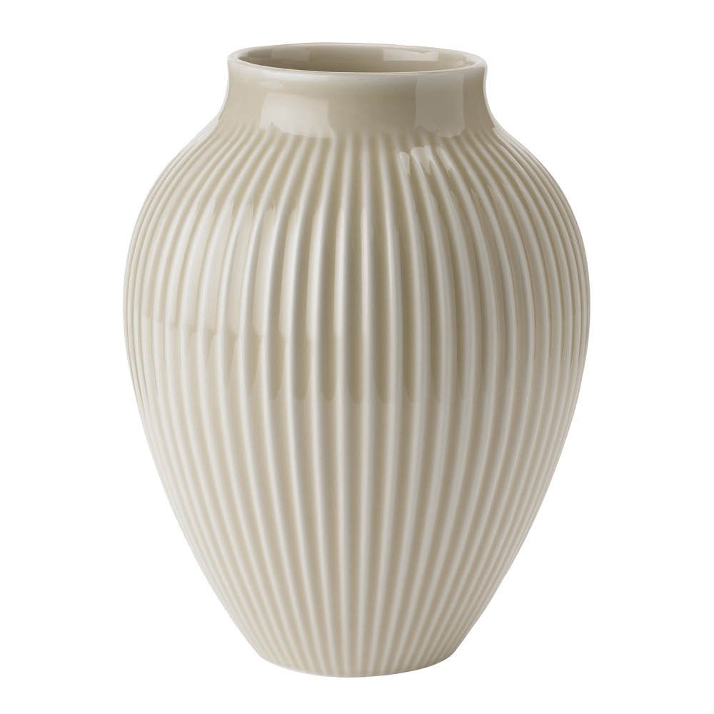 Läs mer om Knabstrup Keramik - Ripple Vas 20 cm Sand
