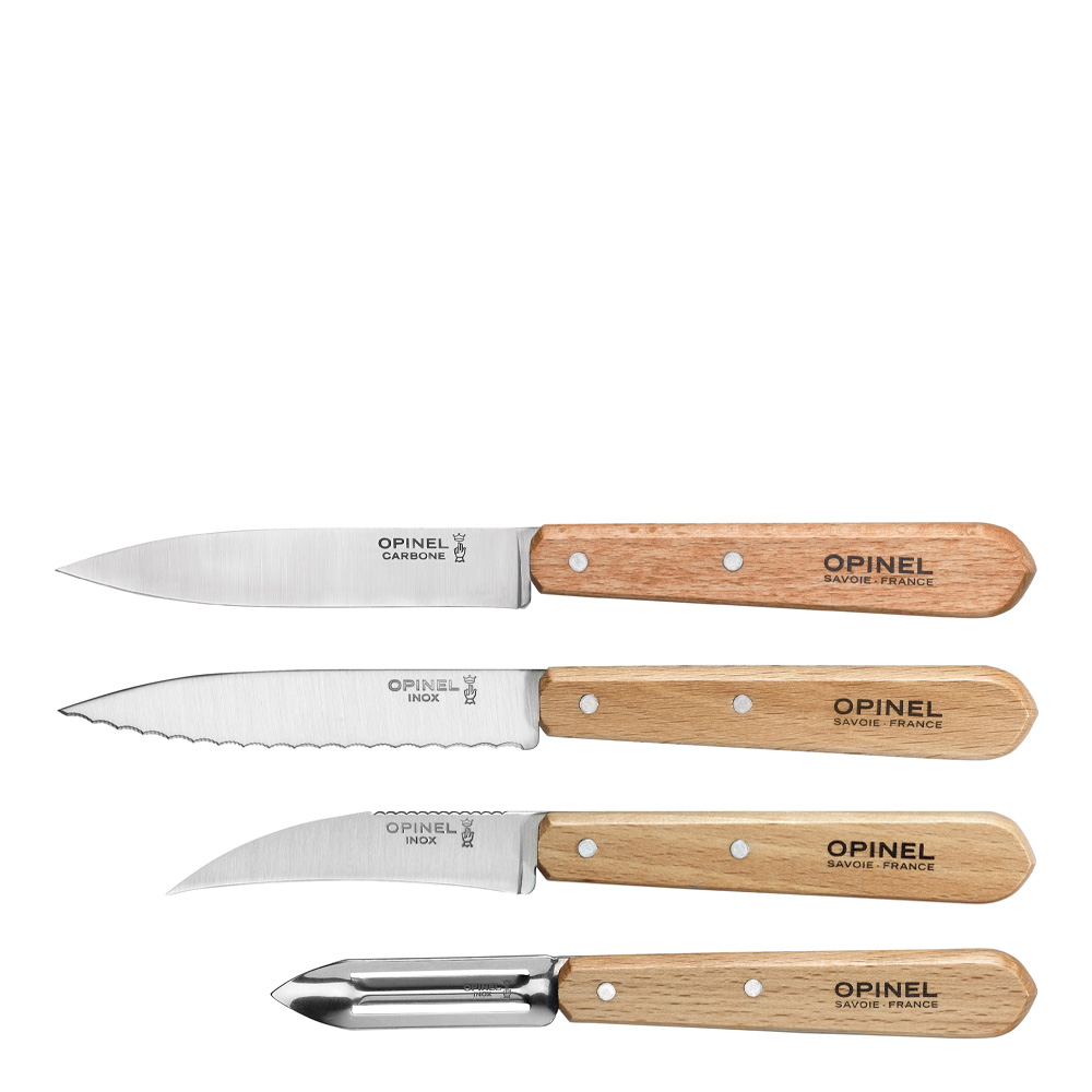 Opinel Essentials Veitsisetti 4 kpl Pyökki