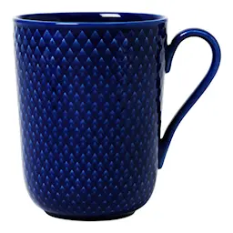 Lyngby Porcelain Rhombe kopp 33 cl mørk blå