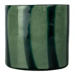 Byon Calore Telysholder 15x15 cm Grønn/Svart Striper 