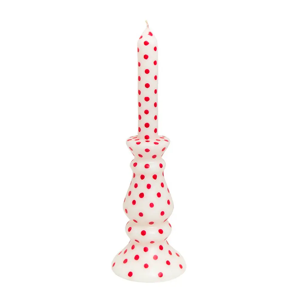 Glow Lys 28 cm Rød/Hvit
