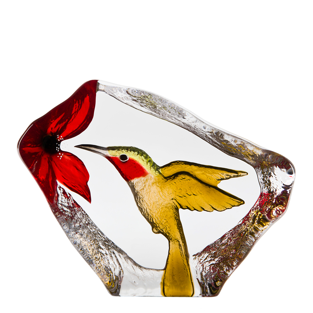 Målerås Glasbruk - Wildlife Kolibri 10,5 cm Gul