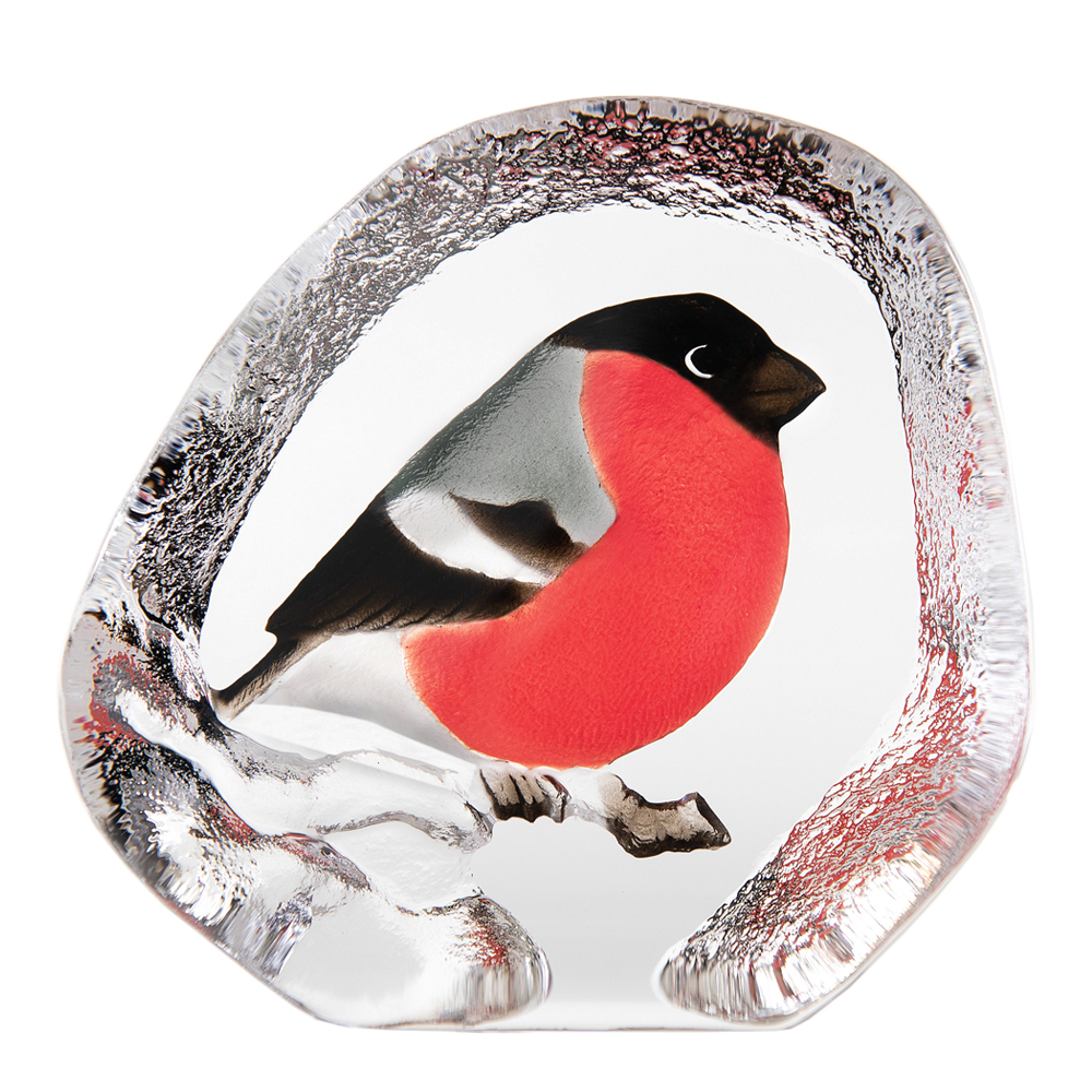 Målerås Glasbruk – Wildlife Domherre 10 cm Röd