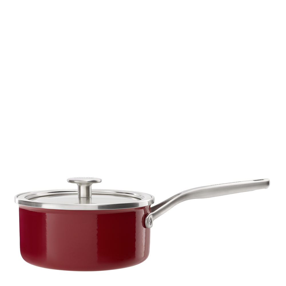 KitchenAid Steel Core Enamel Kattila kannella 18 cm Punainen