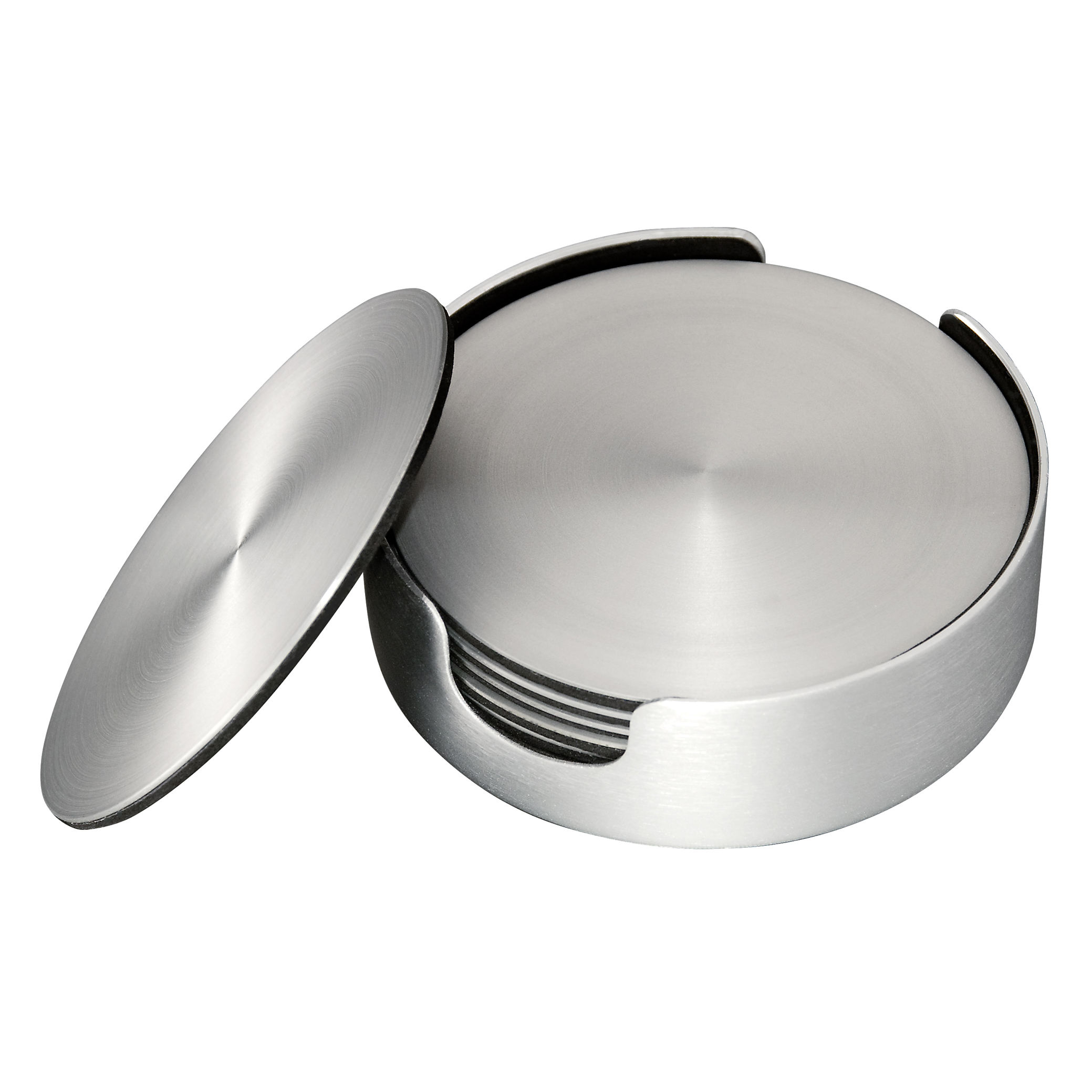Dorre – Glasunderlägg Borstad aluminium 6-pack