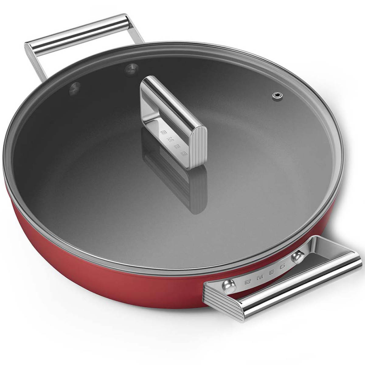 Smeg - Smeg 50's Style Traktörpanna Glaslock 28 cm Röd