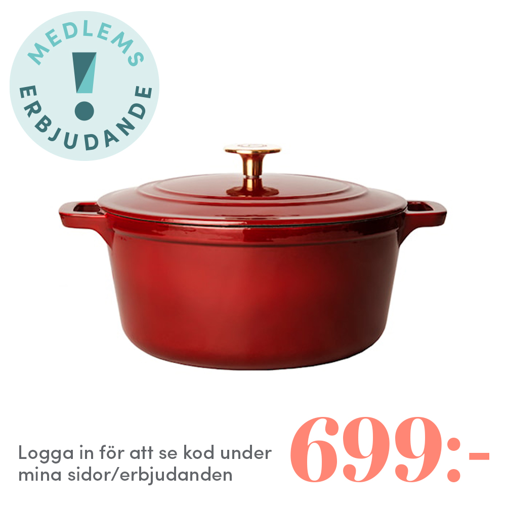 Anders Petter - Stenfors Gjutjärnsgryta rund 4,4 L Vinröd