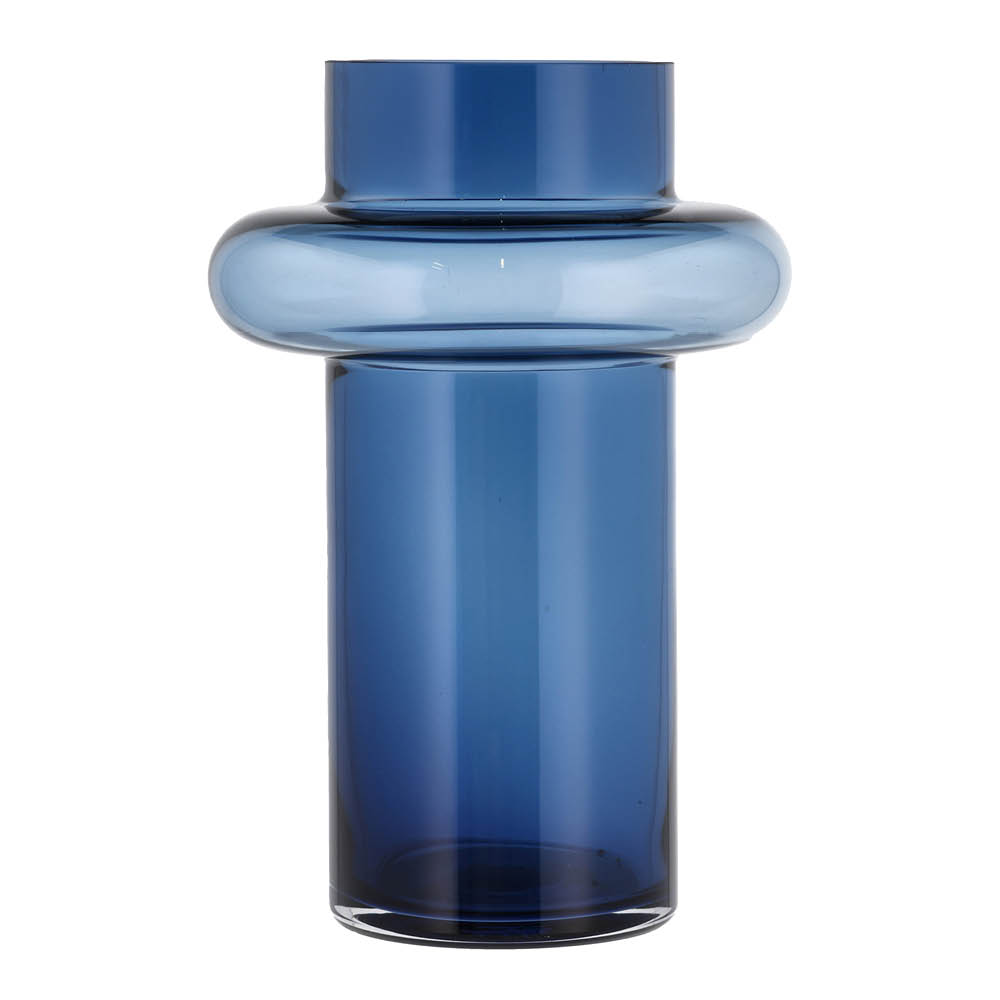 Lyngby Glas - Tube Vas 25 cm Mörkblå