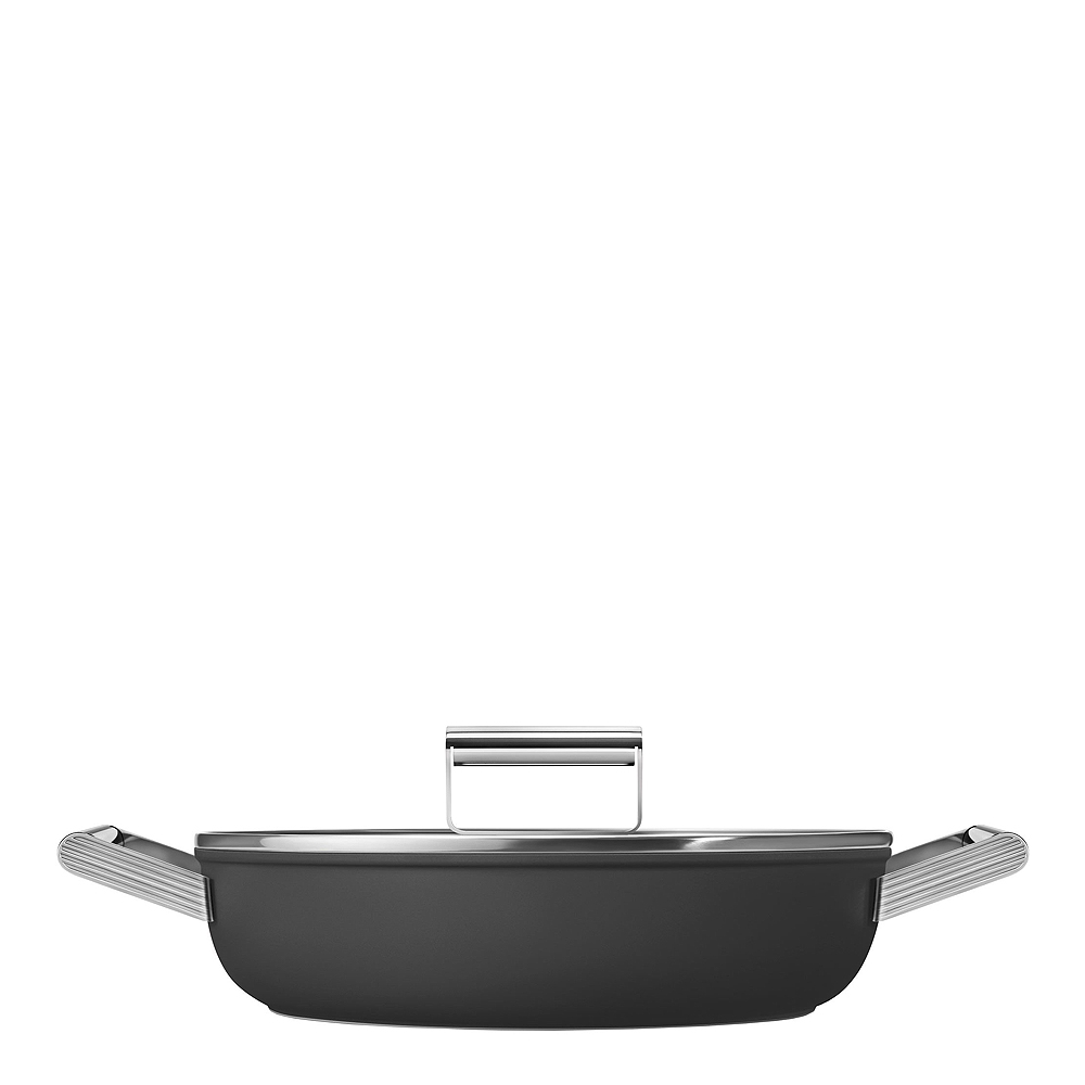 Smeg - Traktørpanne m/lokk 28 cm 3,7L svart