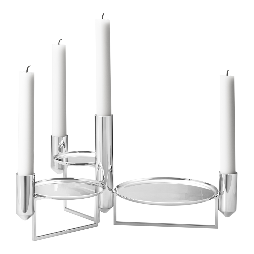 Georg Jensen - Tunes Ljusstake 4 ljus med fat Rostfri