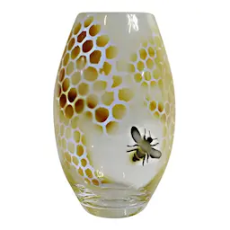 Nybro Crystal Honeycomb Vase 20 cm Gul