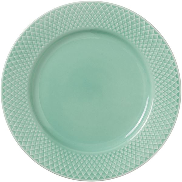 Lyngby Porcelain - Rhombe Color Tallrik 21 cm Aqua