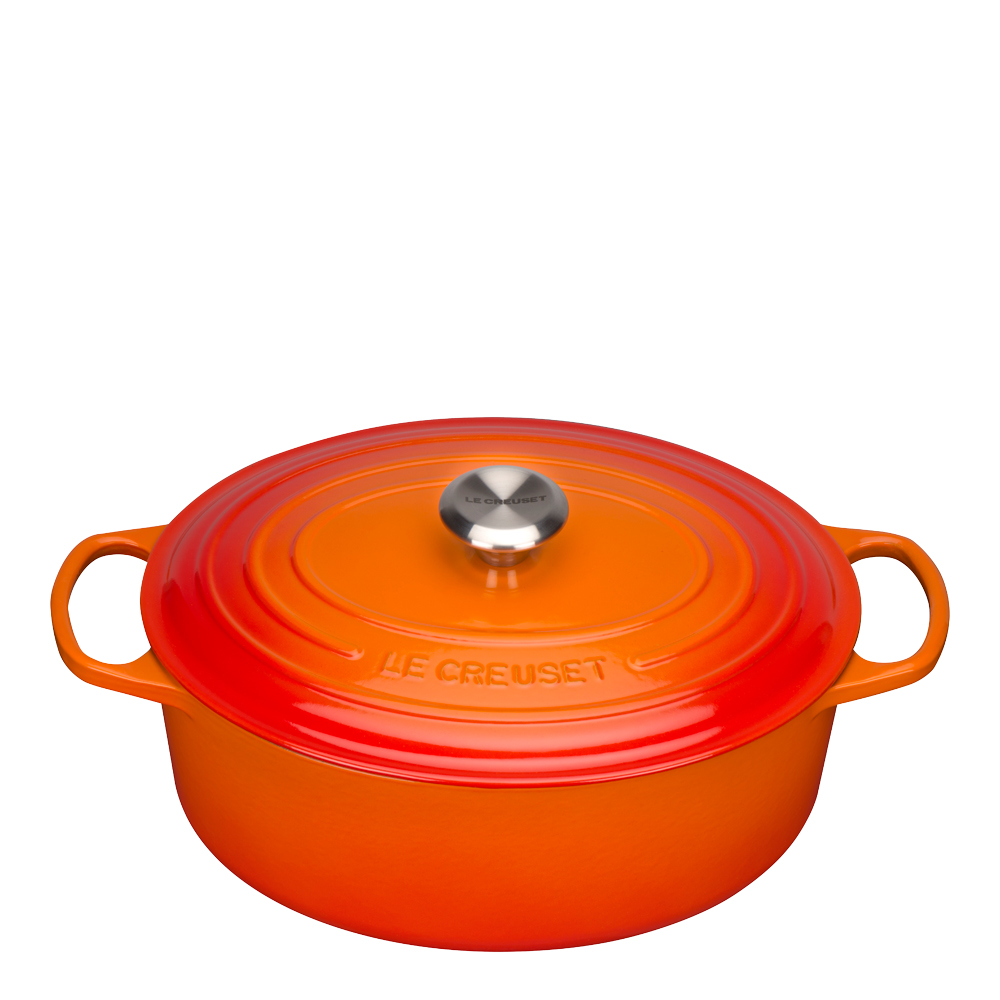 Läs mer om Le Creuset - Signature Gjutjärnsgryta oval 31 cm 6,3 L Vulkan