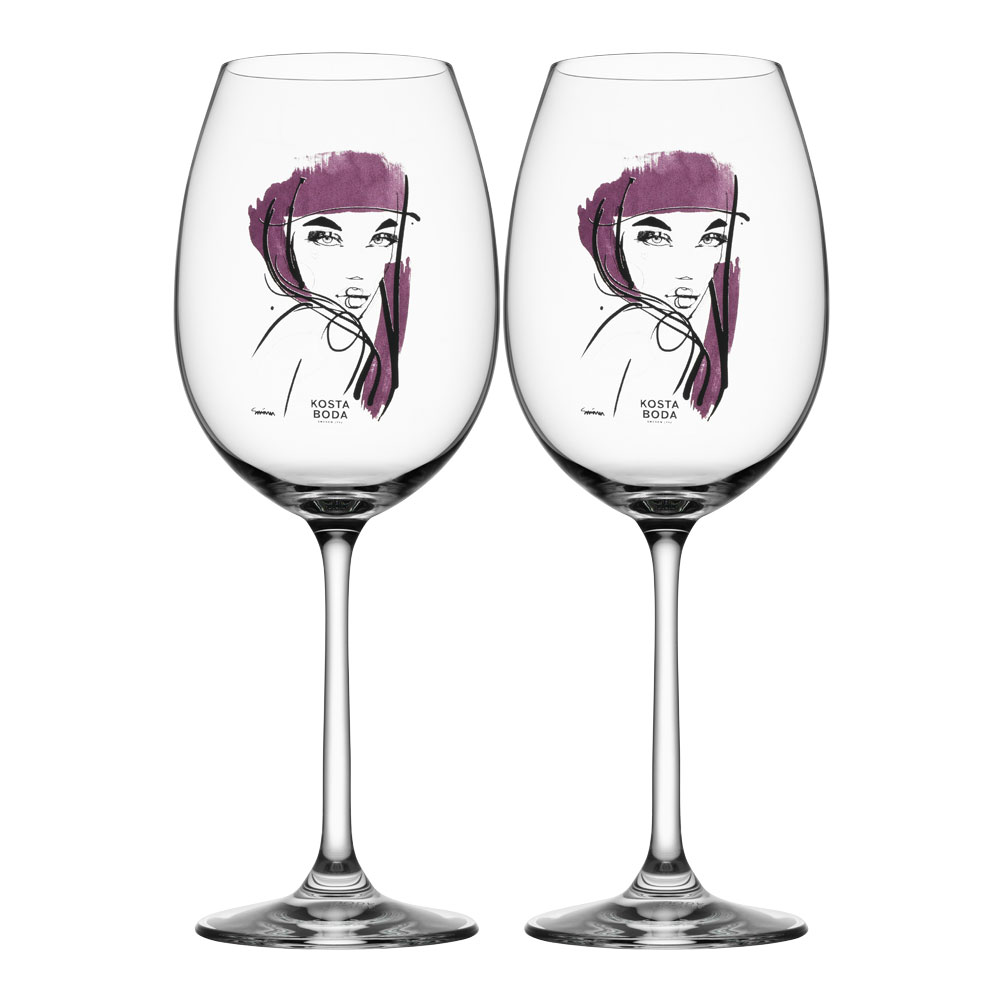 Kosta Boda - All About You Vinglas 52 cl 2-pack Aubergine Purple