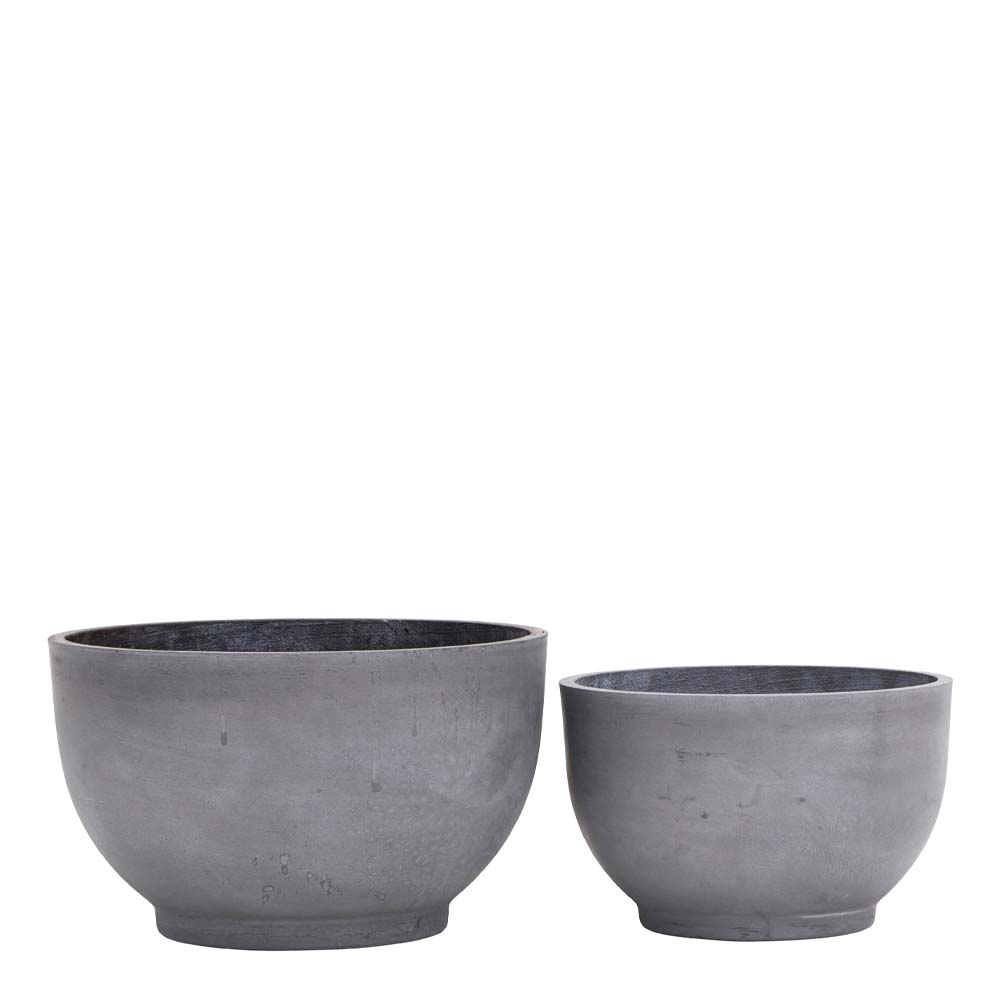 House Doctor - Gard Krukor Låga 2-pack Grå