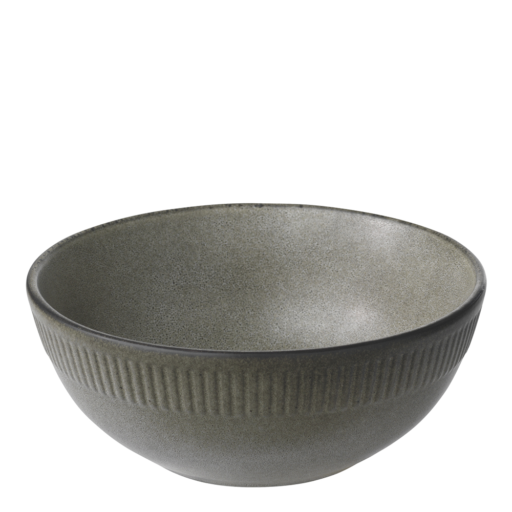 Aida – Relief Stoneware Skål 14 cm Grå