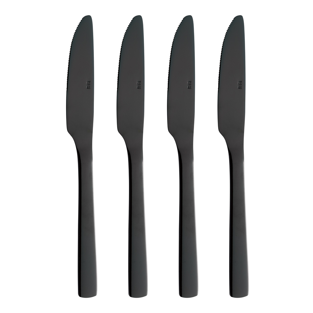 Aida - Raw kniv 4 stk svart