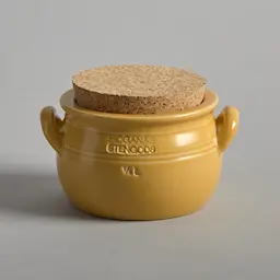 Höganäs Keramik Gult krus med korklock 