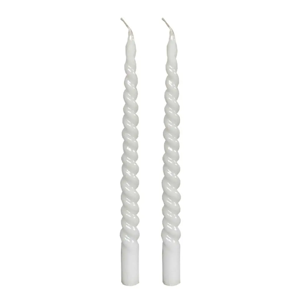 Lys Vridde Lakk 29 cm 2-pk Hvit
