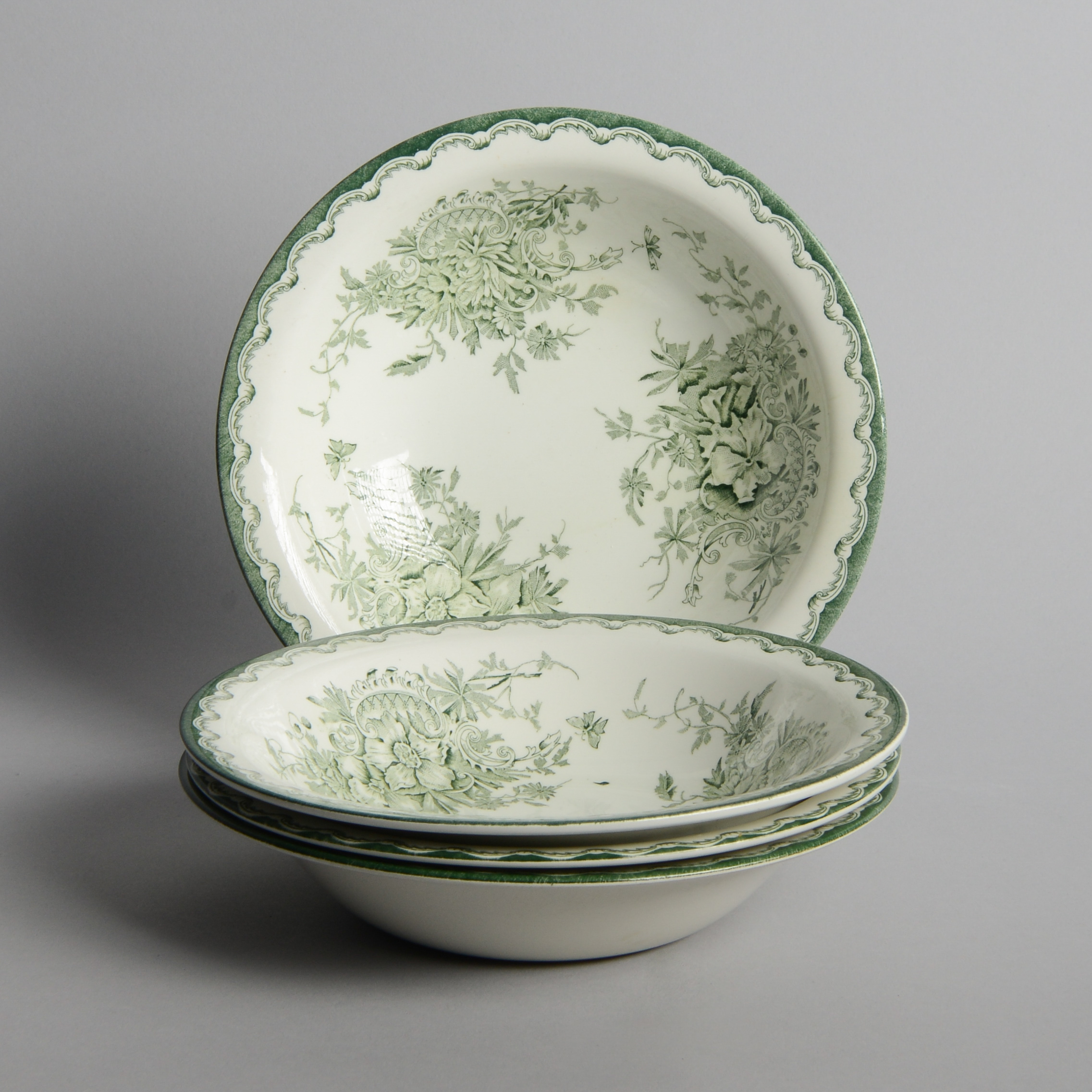 Rörstrand - SÅLD "Gröna Anna" Djupa Tallrikar 4 st