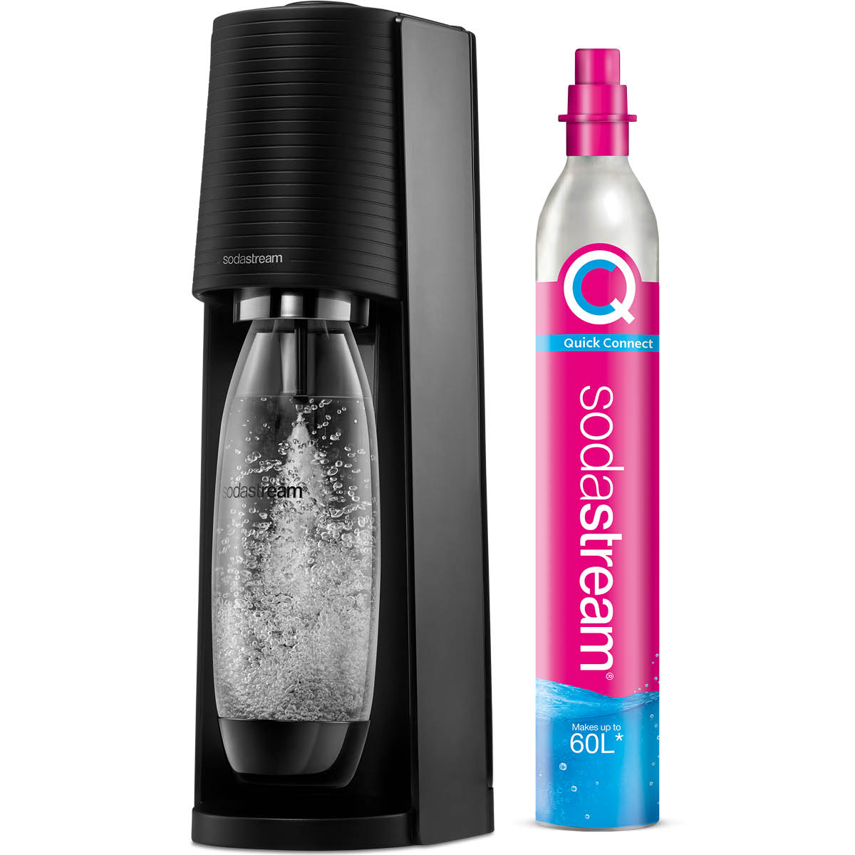 Läs mer om Sodastream - Terra™ Kolsyremaskin inkl kolsyrecylinder 43,7 cm svart