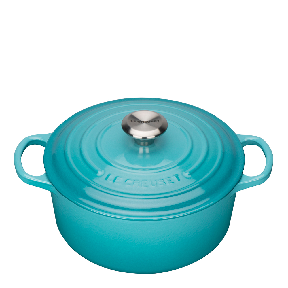 Läs mer om Le Creuset - Signature Gjutjärnsgryta rund 24 cm 4,2 L Caribbean