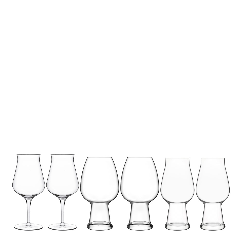 Läs mer om Luigi Bormioli - Birrateque Ölglas-set Ale, Vete, Allround 3x2 pack Klar