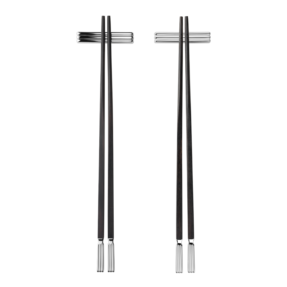 Georg Jensen – Bernadotte Ätpinnar + Hållare 2-pack