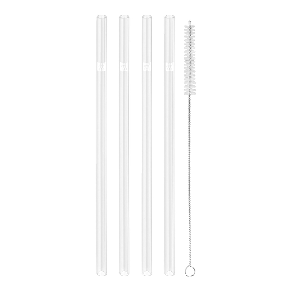 Zwilling - Sorrento Glassugrör+Rengöringsborste 4-pack Transparent