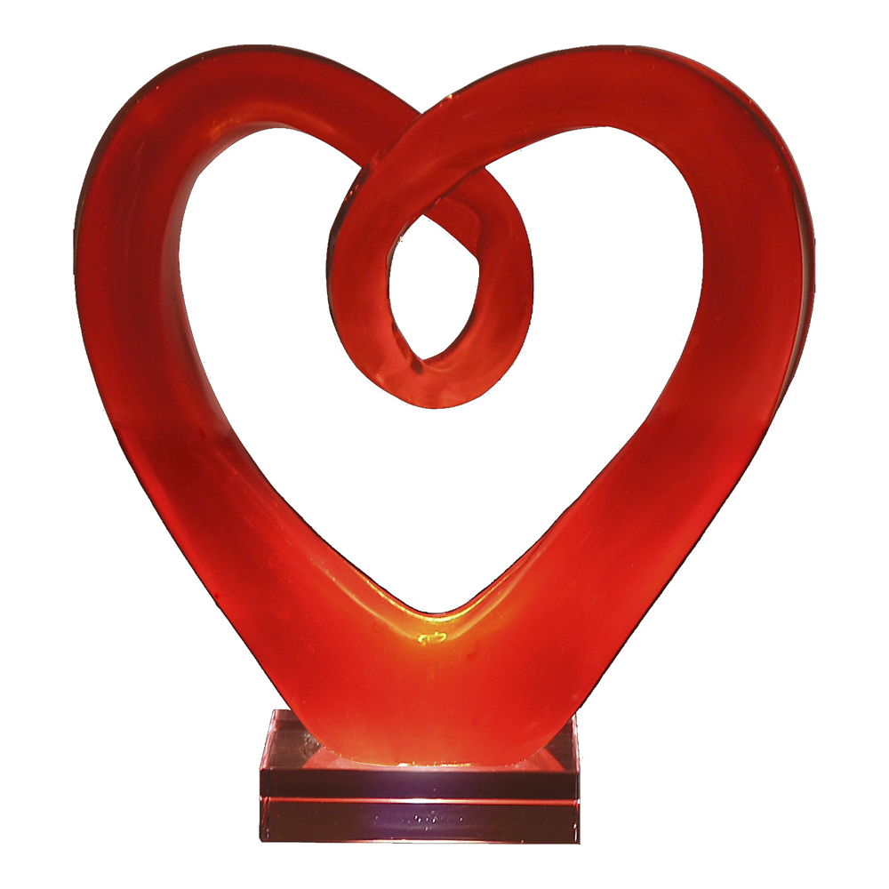 Läs mer om RBA Sweden - Glasskulptur Hjärta 20 cm Röd