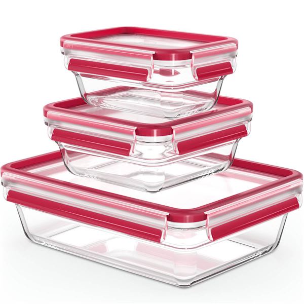 Läs mer om Tefal - Masterseal Glass Fresh Box Set 3 Delar Röd