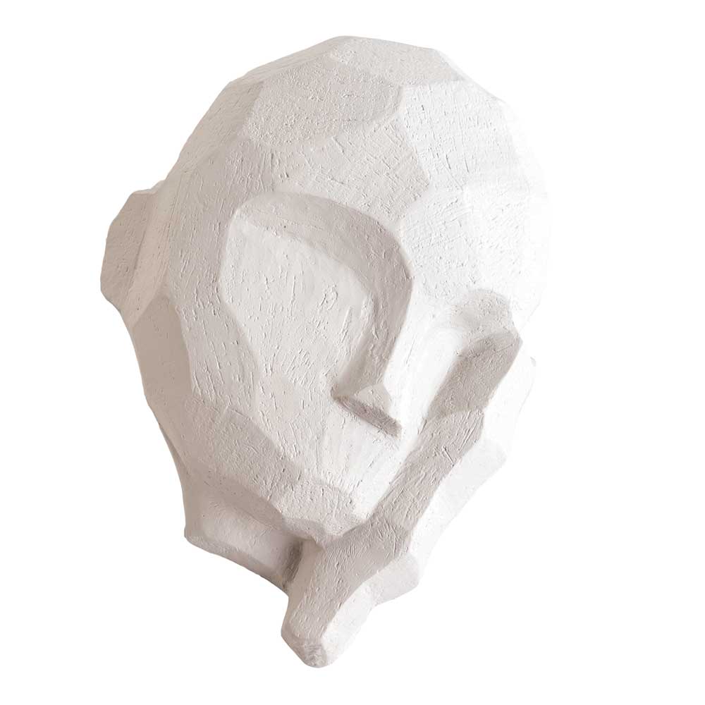 Cooee – Dreamer Skulptur Huvud i kalksten 16×22 cm Vit