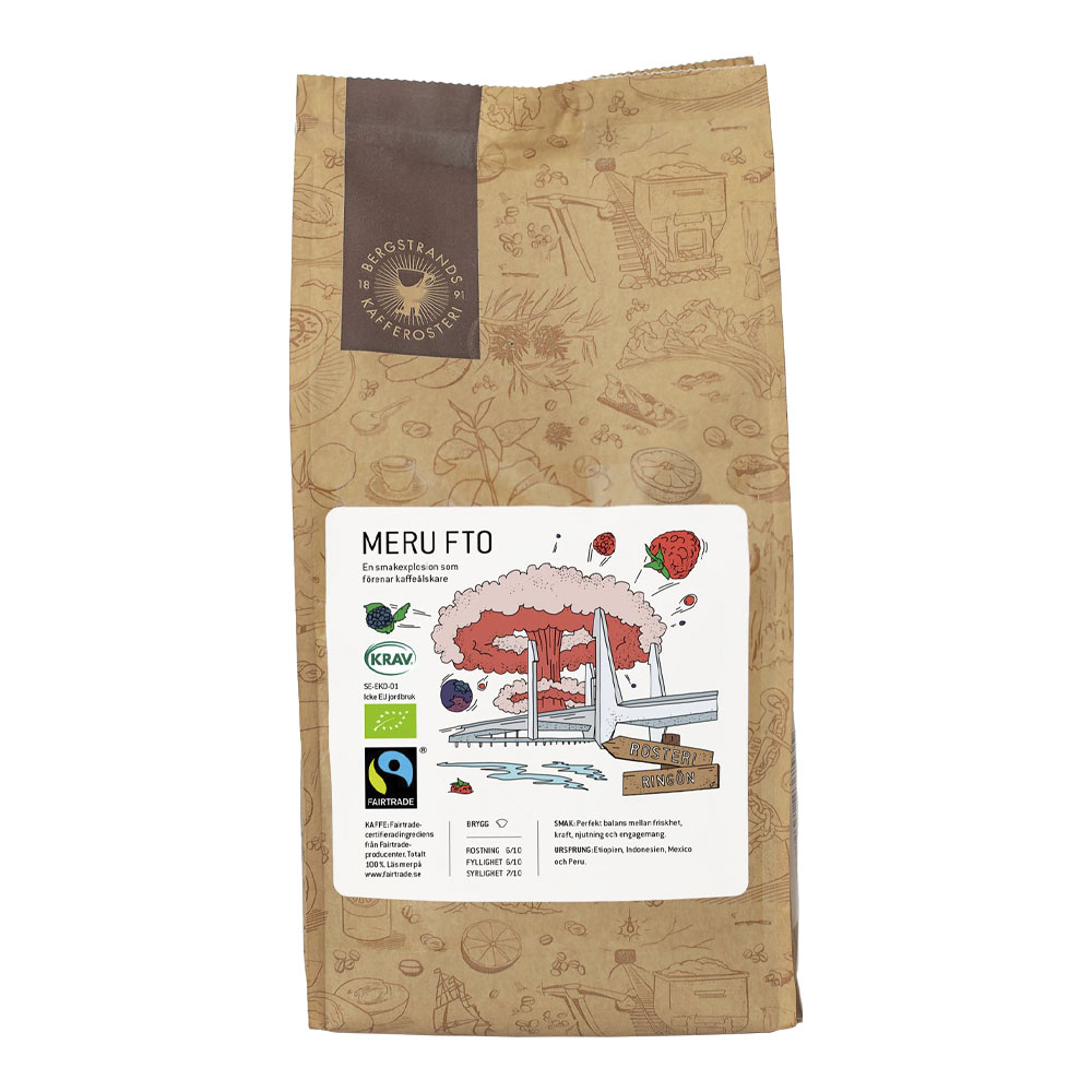 Läs mer om Bergstrands Kafferosteri - Meru FTO Hela kaffebönor 1 kg