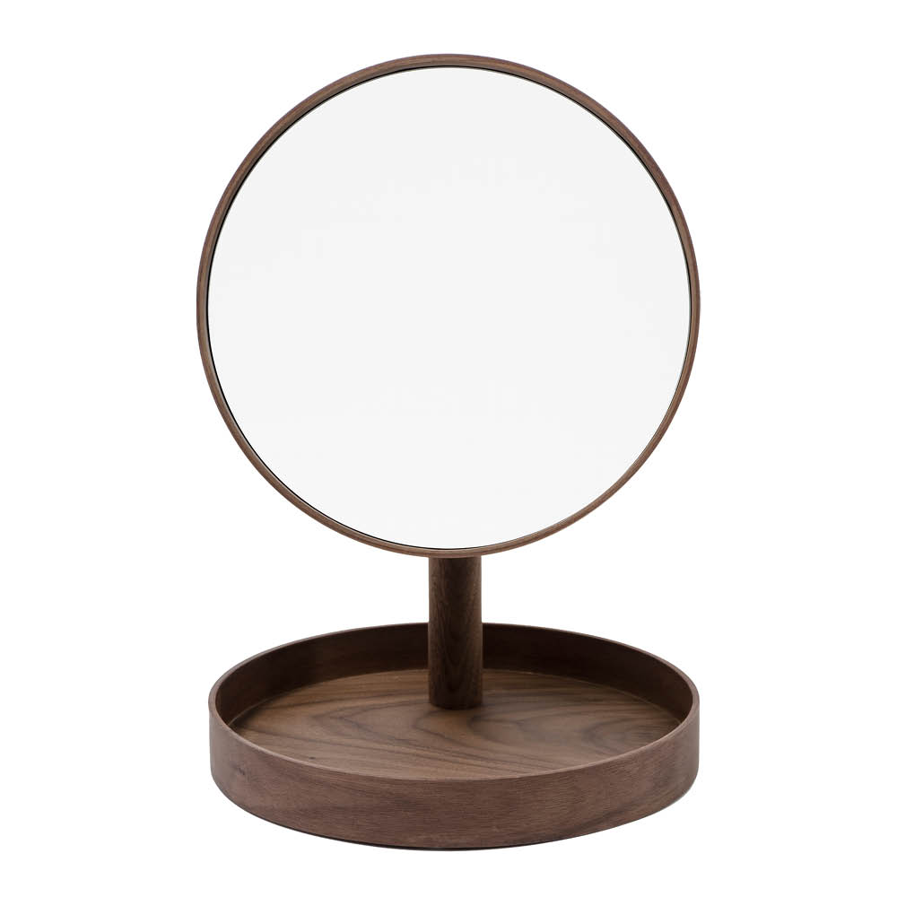 Wirew – Magnify Mirror Bordsspegel med bricka 25 cm Valnöt