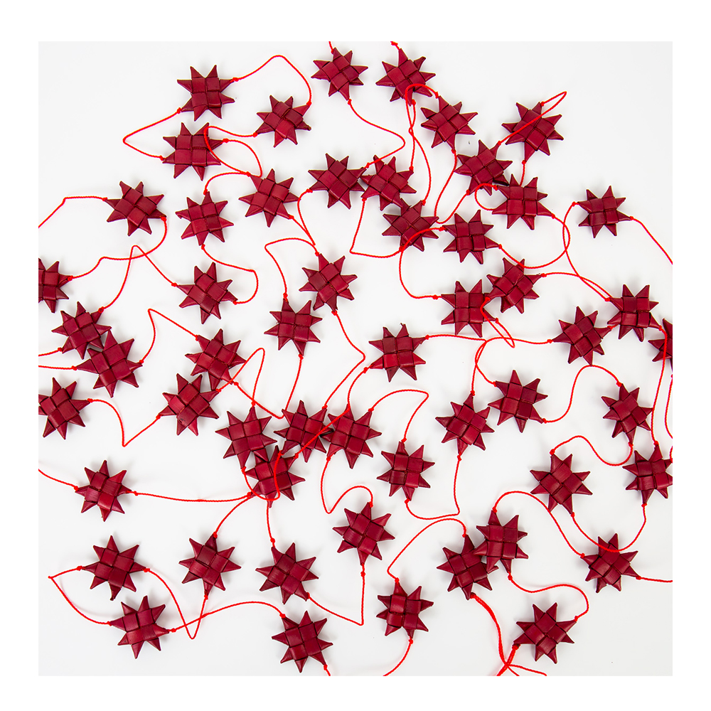 Afroart – Girlang Stars on String 2,5×450 cm Röd