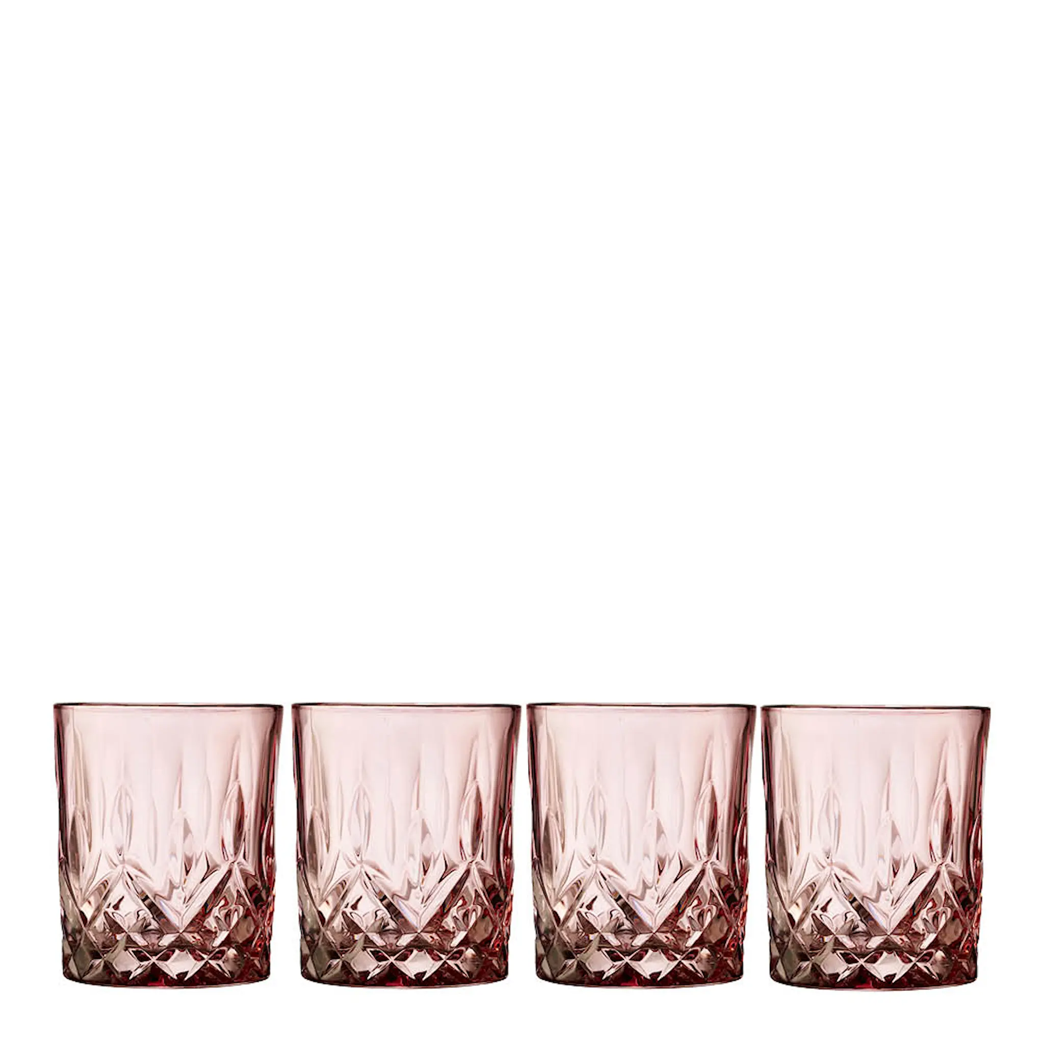 Lyngby Glas Sorrento Whiskyglass 32 cl 4 stk rosa
