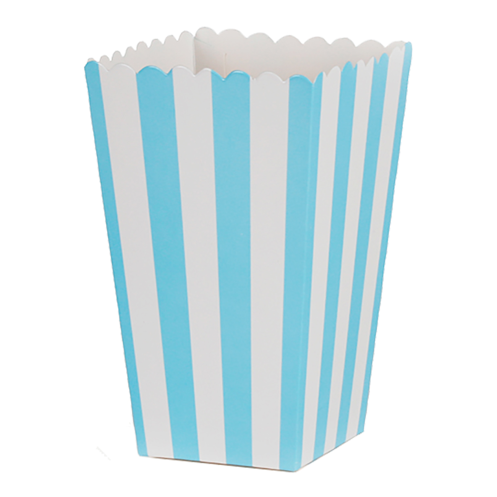Wilton - Popcornbox ljusblå ränder 6-pack