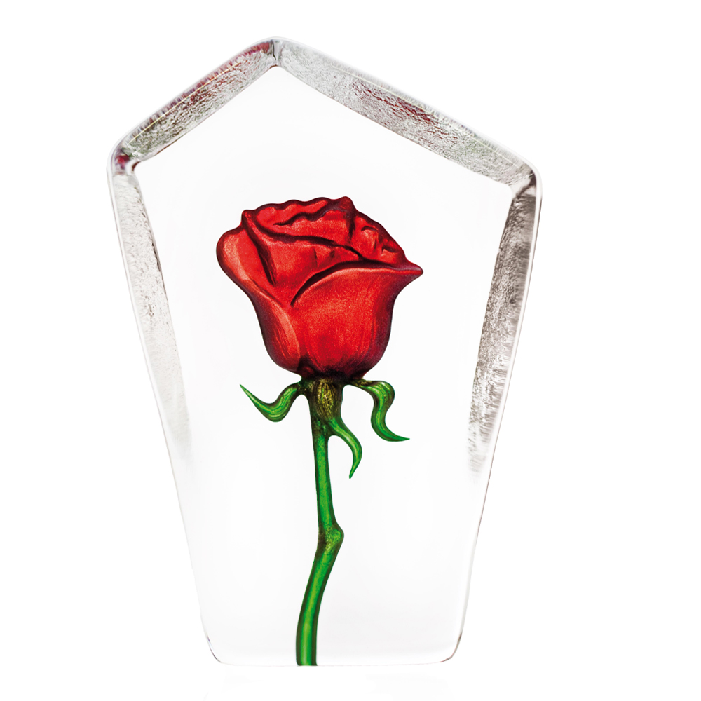 Målerås Glasbruk Floral Fantasy Ros 13 cm Röd