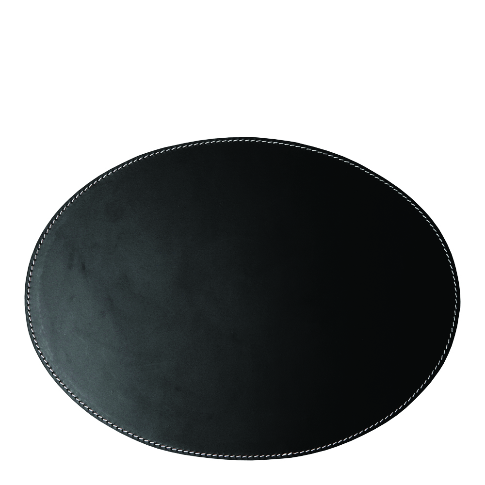 Örskov Leather Tablett Oval 34×47 cm Svart