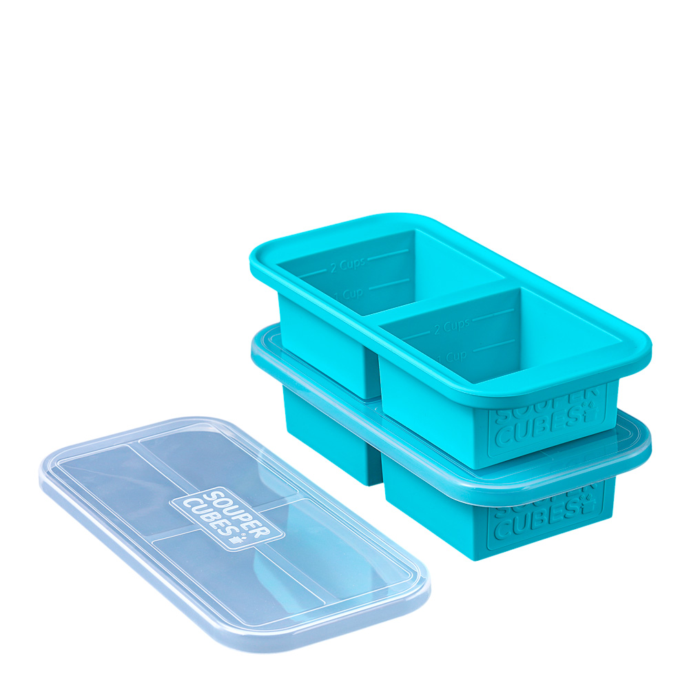 Läs mer om Souper Cubes - Matförvaring och Lock Silikon 2-cup 2x500 ml 2-pack Blå