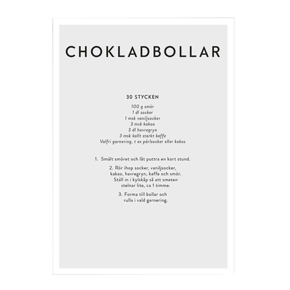Kunskapstavlan - Poster Mini Print A5  Chokladbollar