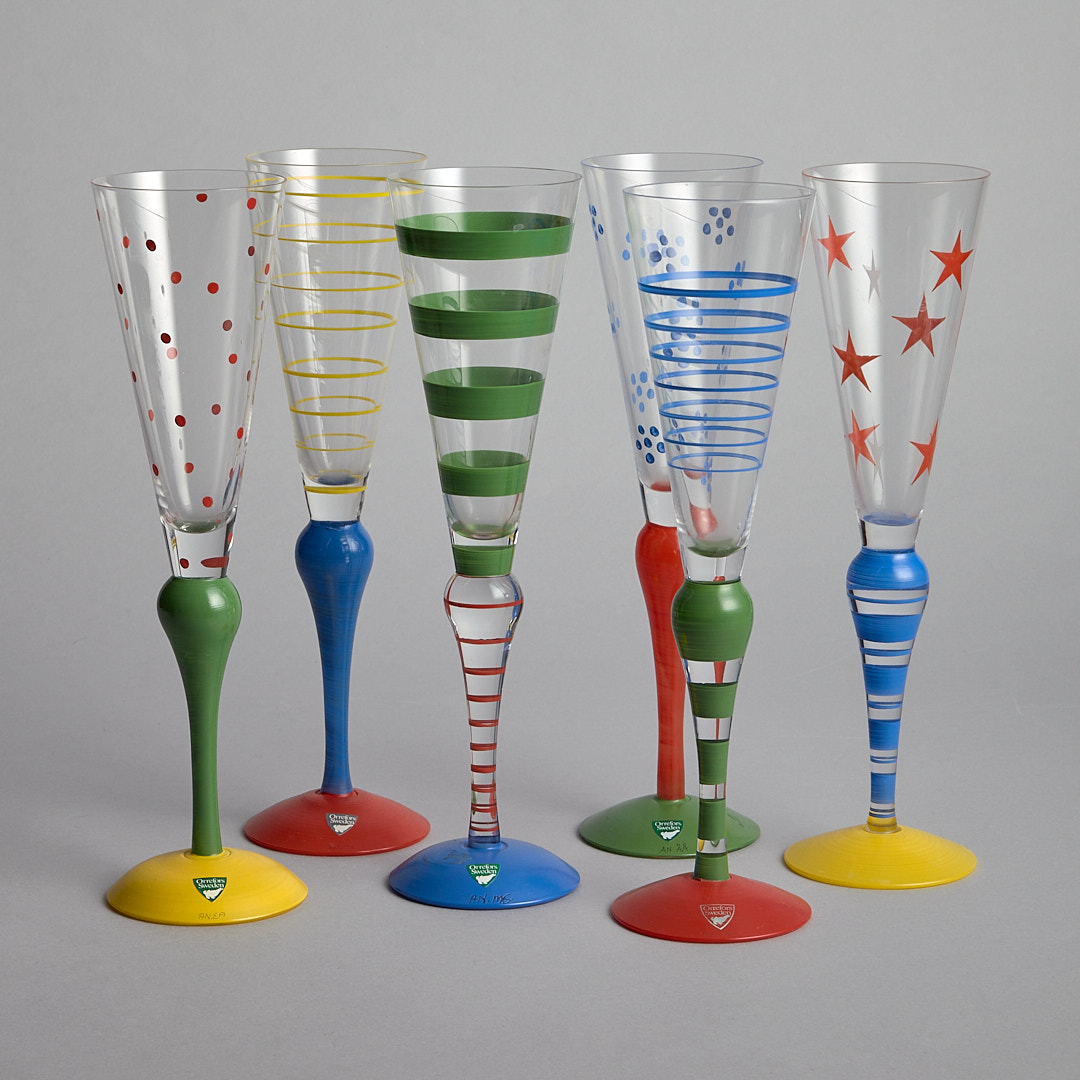 Orrefors – SÅLD ”Clown” Champagneglas 6 st